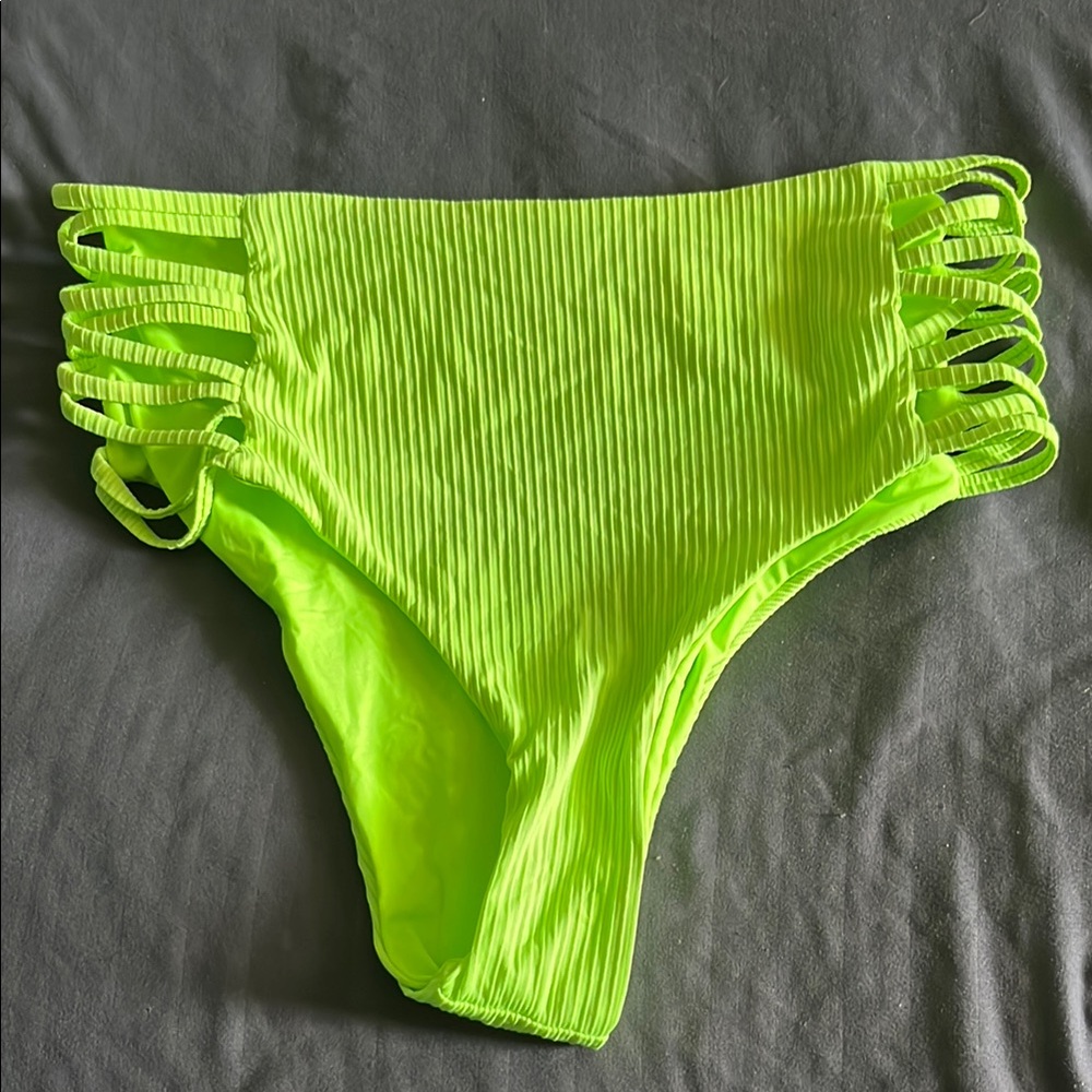 Neon Green High-Waisted Bikini Bottom
